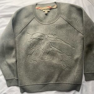 BURBERRY BRIT of London PRORSUM Horse Equestrian Knight Logo grey Sweatshirt (m)